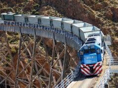 El homenaje del tren C-14 en la Cordillera de los Andes