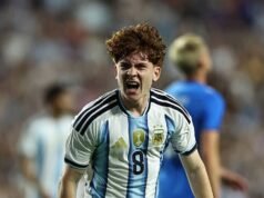 Barco brilla con un golazo en el amistoso de Argentina contra Islandia