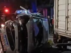 Conductor ebrio volcó su auto tras chocar con un camión en Barracas