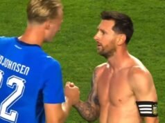 El emotivo reencuentro entre Messi y el hijo de Gudjohnsen tras el partido