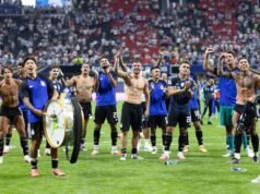 Lisandro Martínez celebró el triunfo argentino ante Inglaterra en semifinales