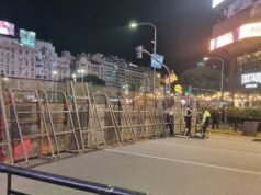Operativo de seguridad en el Obelisco por el partido Argentina vs. Inglaterra