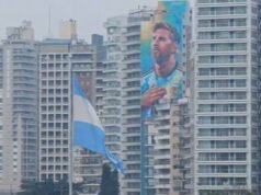 Rosario reinaugura el mural de Messi con la tercera estrella