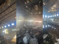 SAN PEDRO / VIDEO / Incendio en un galpón: cuatro dotaciones de Bomberos trabajaron durante cinco horas.
