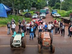 Productores de yerba mate protestan en Misiones durante visita de Milei
