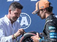 Simeone premia a Lando Norris en el GP de España