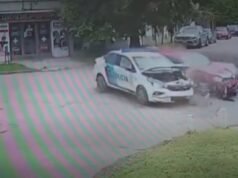 SAN PEDRO / VIDEO / Dos mujeres fueron trasladadas al hospital tras un choque entre un patrullero y un auto