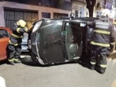 Accidente en Belgrano: un herido tras choque y vuelco
