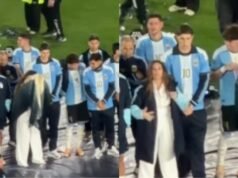 El curioso trueque entre Giay y La Sole en la despedida de Messi