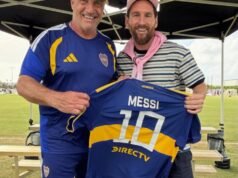 Messi eligió la camiseta de Boca en la Messi Cup, según Giunta
